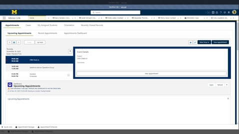 Thumbnail for entry Conducting Student Appointments Using Salesforce