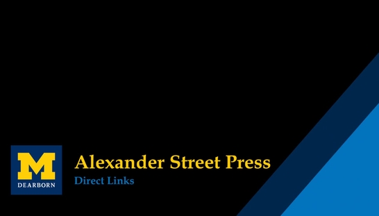 Alexander Street Press Linking