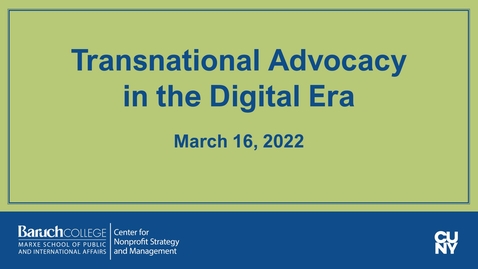 Thumbnail for entry Transnational Advocacy in the Digital Era 