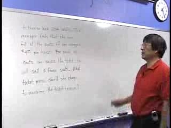 Chapter 1.5: Business and Economic Optimization Problems - 05) Example 5: Theatre