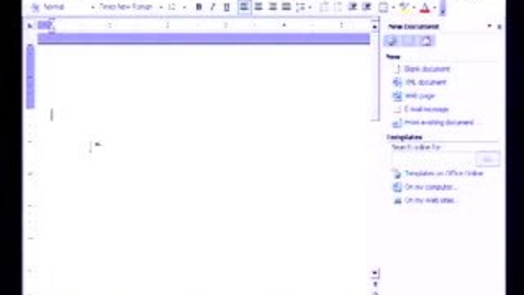 Thumbnail for entry Introduction to Microsoft Word 2003: Starting A New Document