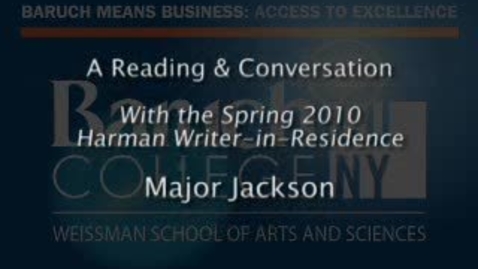 Thumbnail for entry Writer-in-Residence (Spring 2010): Major Jackson