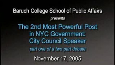 Thumbnail for entry Meet the Candidates: New York City Council Speaker Debate