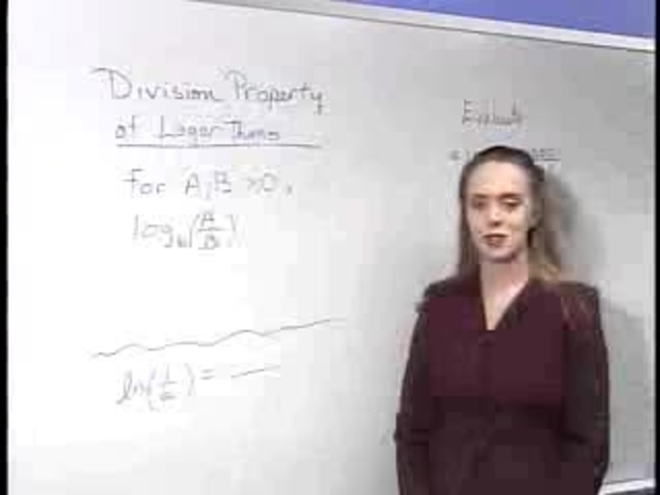 Chapter 2.6: Properties of Logarithmic Functions - 03) Division Property of Logs