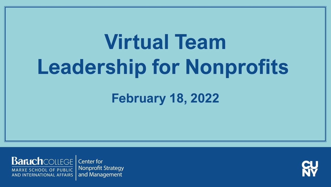 Virtual Team Leadership for Nonprofits