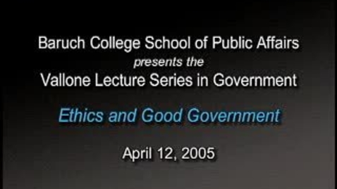 Thumbnail for entry Peter Vallone on Ethics and Good Government