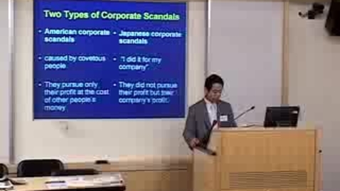 Thumbnail for entry International Center For Corporate Accountability Seminar on Ethics in Japanese Corporations