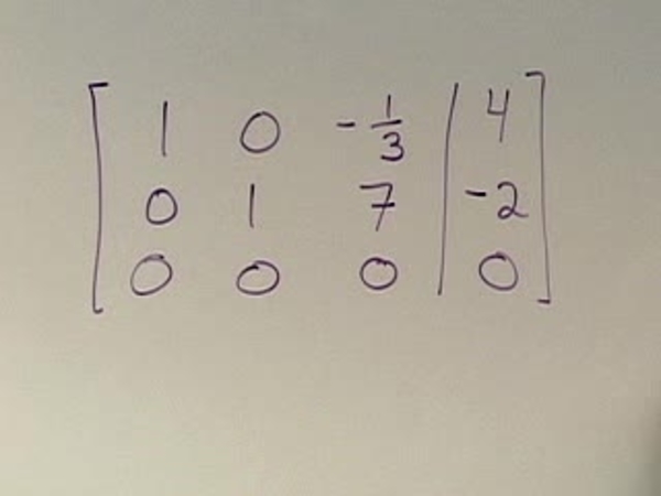 Chapter 2.4 Inconsistent Linear Systems and Systems with Infinitely Many Solutions - 17) Verifying RREF and Writing Solution (Cont’d)