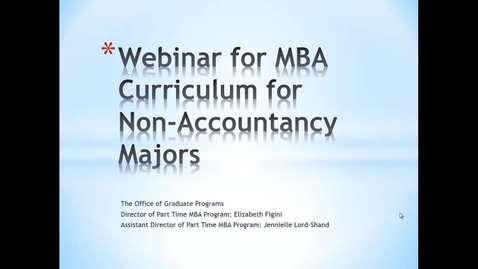 Thumbnail for entry Webinar for MBA curriculum for non-accountancy majors