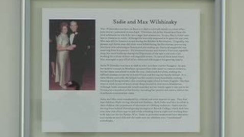 Thumbnail for entry Dedication of the Sadie &amp; Max Wilshinsky Classroom