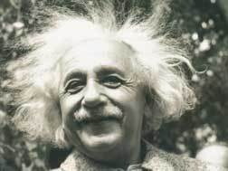 Black & white photograph of Albert Einstein