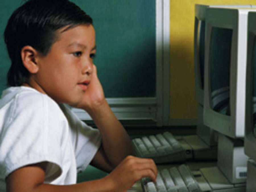 girl on a computer
