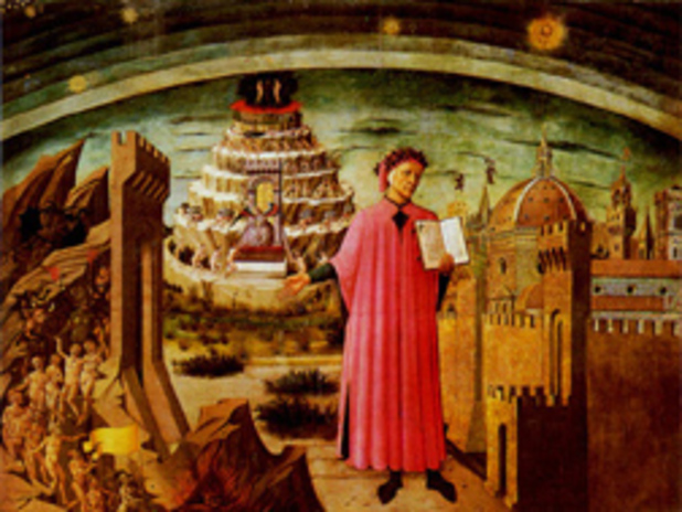 Dante Alighieri (left) and Beatrice, Queen of Hell (right) from