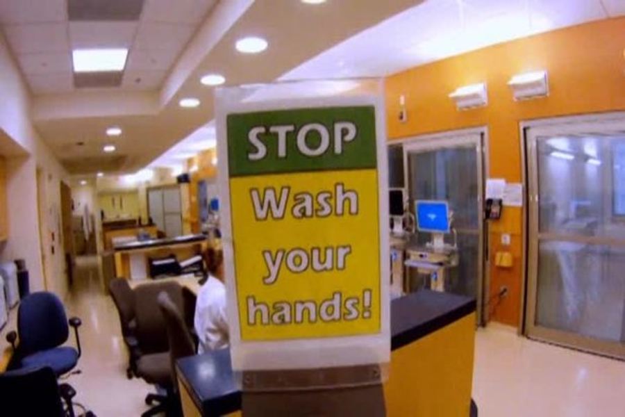 Stop, wash your hands sign