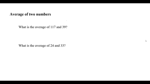 Thumbnail for entry Average of two numbers