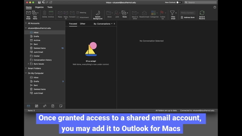 Thumbnail for Email: Shared Accounts - Adding in Outlook for Mac