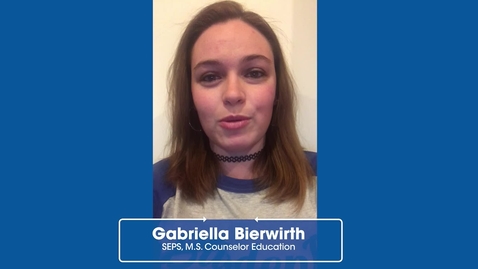 Thumbnail for entry Gabriella Bierwirth : Graduate Student