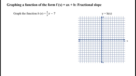 Thumbnail for Graphing a function of the form f (x) = ax + b: Fractional slope