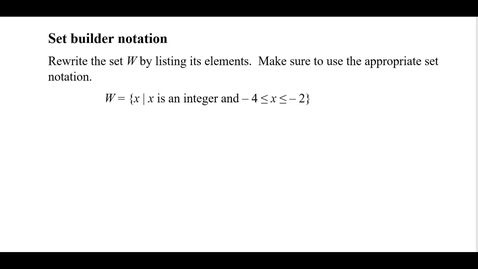 Thumbnail for entry Set Builder Notation