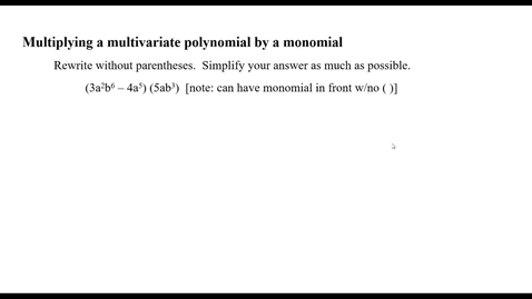 Thumbnail for entry Multiplying a multivariate polynomial by a monomial