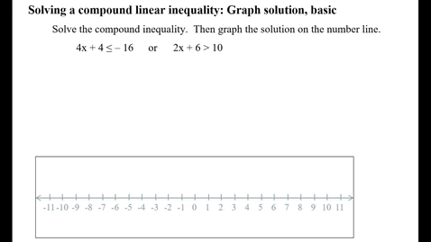 Thumbnail for entry Solving a compound linear inequality: Graph solution, basic