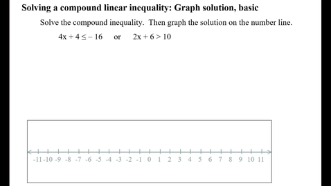 Thumbnail for Solving a compound linear inequality: Graph solution, basic