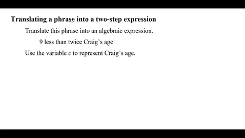Thumbnail for Translating a phrase into a two-step expression