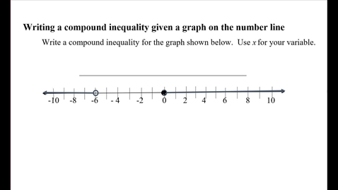 Thumbnail for entry Writing a compound inequality given a graph on the number line