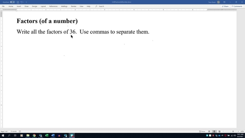Thumbnail for Factors (of a number)