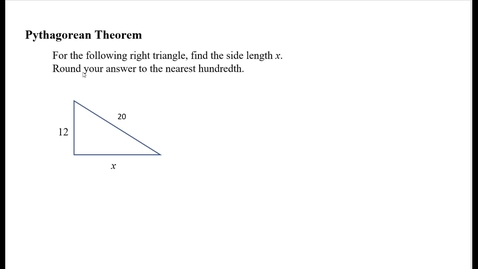 Thumbnail for entry Pythagorean Theorem