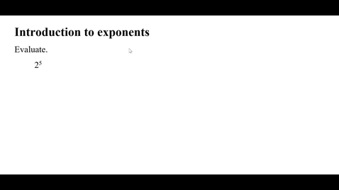 Thumbnail for Introduction to exponents