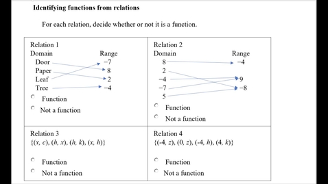 Thumbnail for Identifying functions from relations