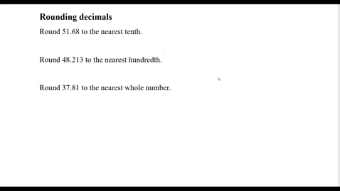 Thumbnail for entry Rounding decimals