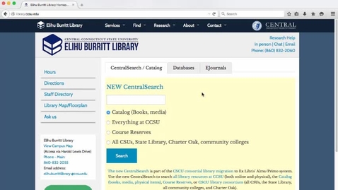 Thumbnail for Finding Articles New CentralSearch