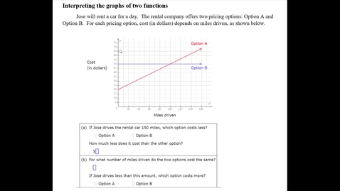 Thumbnail for entry Interpreting the graphs of two functions