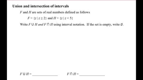 Thumbnail for entry Union and intersection of intervals