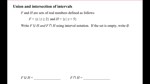 Thumbnail for Union and intersection of intervals
