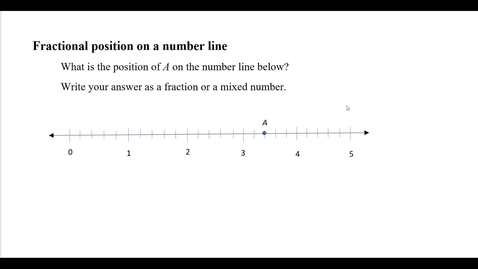 Thumbnail for entry Fractional position on a number line