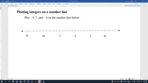 Thumbnail for entry Plotting integers on a number line