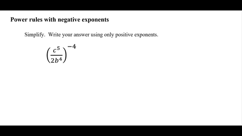 Thumbnail for Power rules with negative exponents