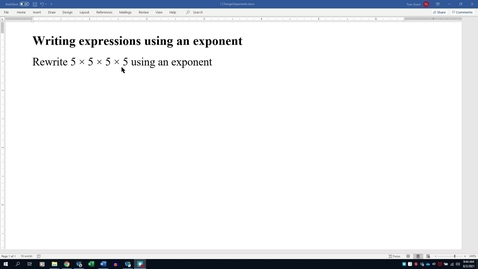 Thumbnail for entry Writing expressions using an exponent