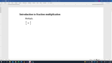 Thumbnail for entry Introduction to fraction multiplication