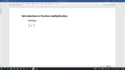 Thumbnail for Introduction to fraction multiplication