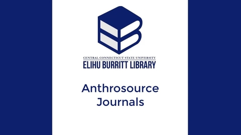 Thumbnail for Anthrosource Journals Tutorial