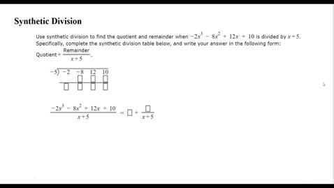 Thumbnail for Synthetic division