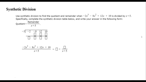 Thumbnail for entry Synthetic division