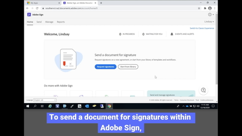 Thumbnail for entry Adobe Sign: Requesting Signatures