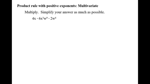 Thumbnail for Product rule with positive exponents: Multivariate