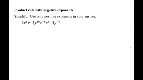 Thumbnail for Product Rule witih negative exponents