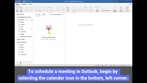 Thumbnail for Outlook: Scheduling a Meeting